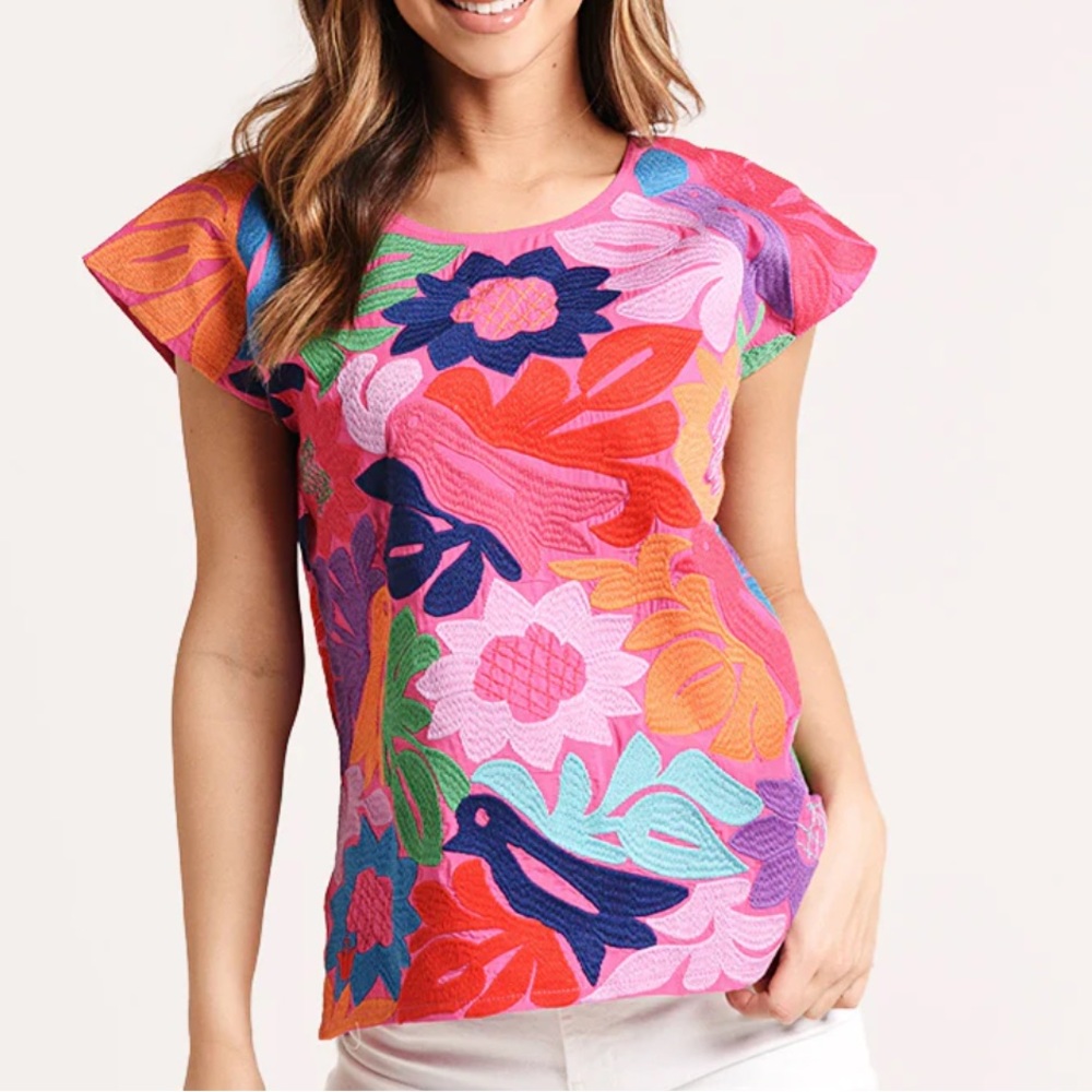 J.Marie the Maya embroidered top
